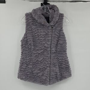 Patagonia Womens Pelage Vest Gray Faux Fur Zip Up Size M